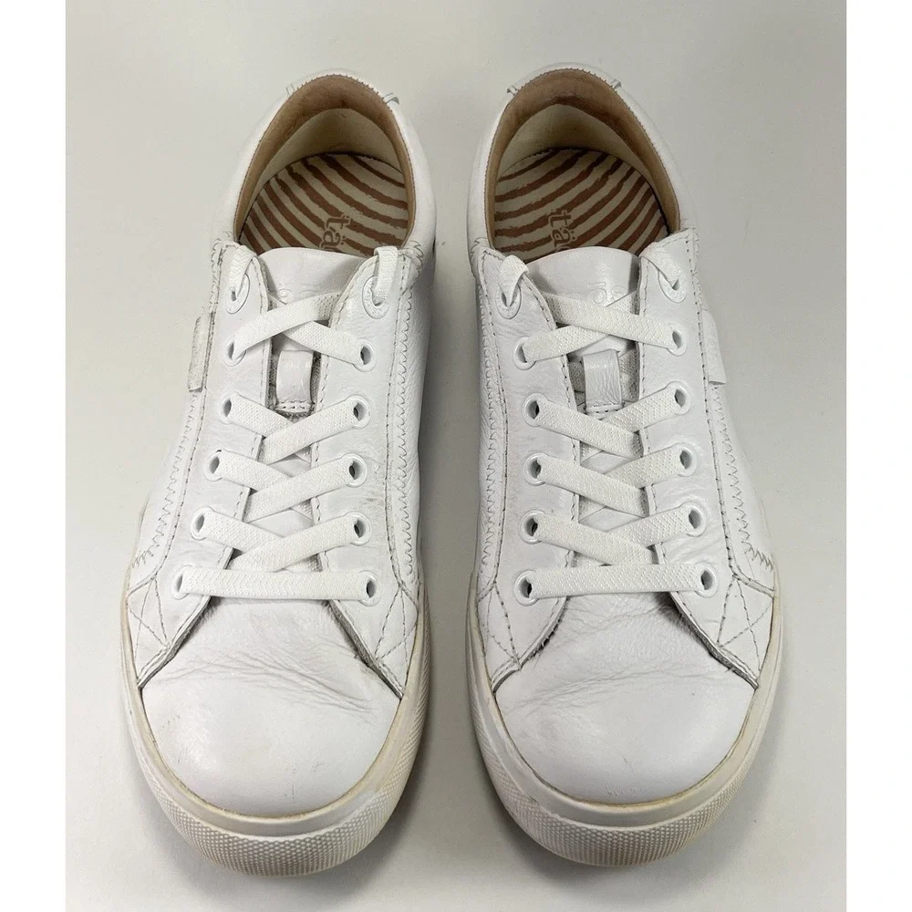 Taos Plim Soul Lux‎ PLX White Leather Women's Sneakers 7.5 Canvas Shoes 13994A